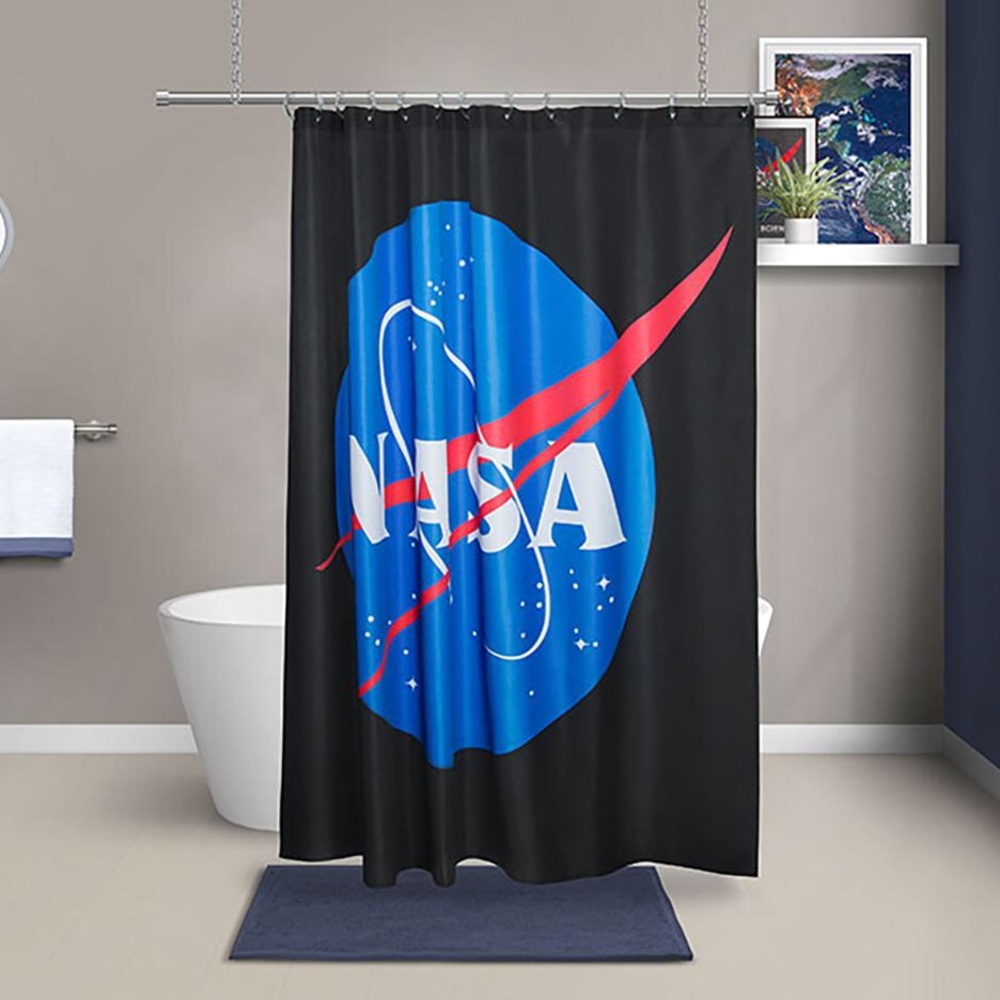 NASA Space Logo Shower Curtain Home Decor